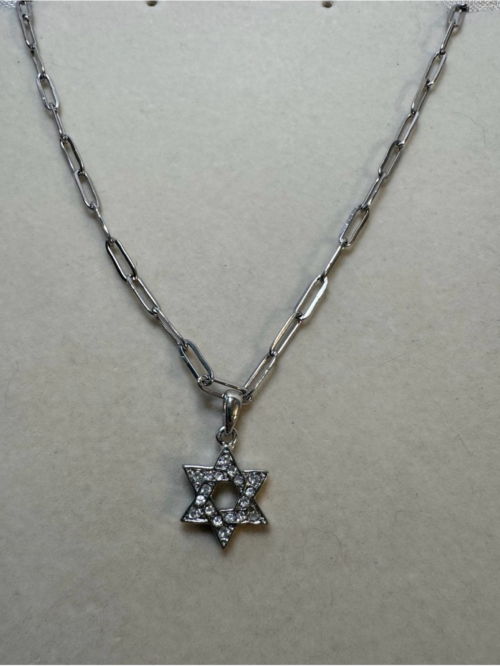 New Silver Tone Star of David Pendant Necklace in Silver